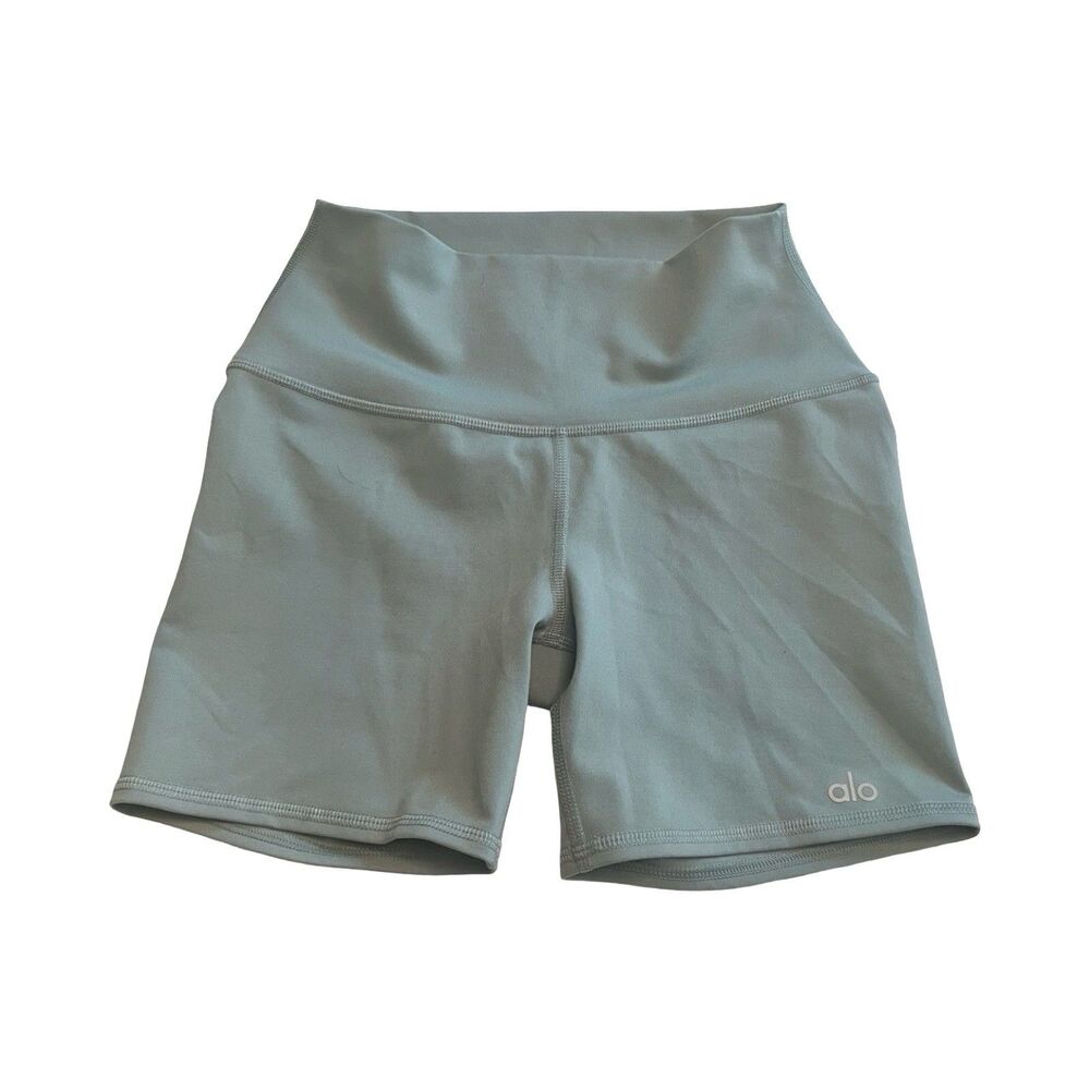 ALO Yoga 5" Airbrush High-Waist Biker Shorts Botanical Green Size XS